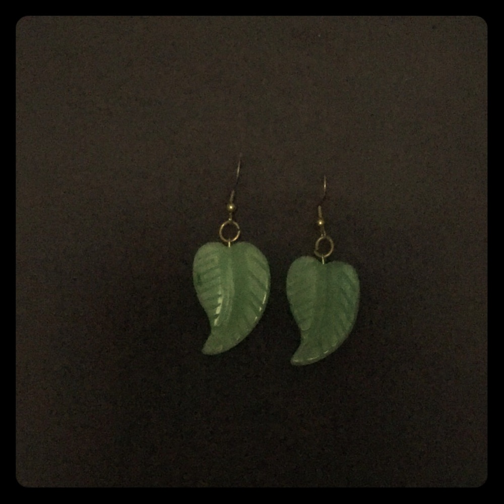 Jade Leaf Earrings